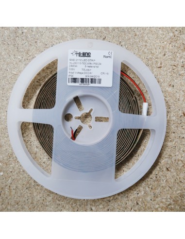 700 LEDs/m 5000K White LED Strip 24V 24 W/m IP00 SMD 2110 CRI90 5m roll
