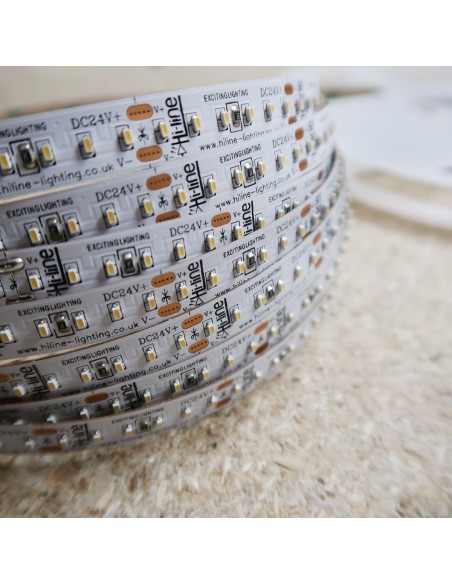 5000K White LED Strip 24V 14.4W/m IP00 SMD 2110 CRI90 180/m 5m roll