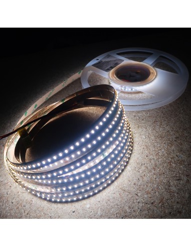 6000K Cool White LED Strip 24V 14.4W/m IP00 SMD 2110 CRI90 180/m 5m roll