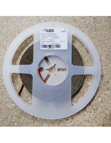 6000K LED streifen 24V 14,4 w/m IP00 CRI90 SMD 2110 5m rolle