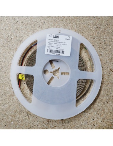IP65 4000K 24V 7.2W/m White LED Strip CRI90 5m roll