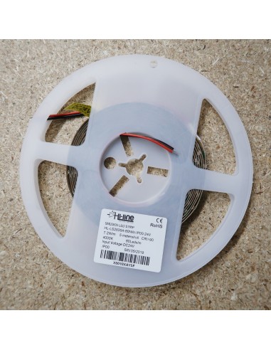 4000K 24V 7.2W/m White LED Strip IP00 CRI90 5m roll