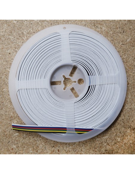 Flat 6 cores RGB+Tunable White LED cable 10 meters ribbon roll