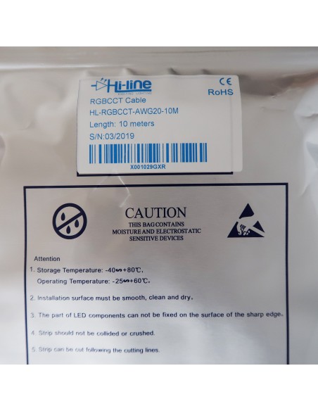  Flache 6-adrige RGB + abstimmbare weiße LED-Kabel mit 10 m Farbbandrolle