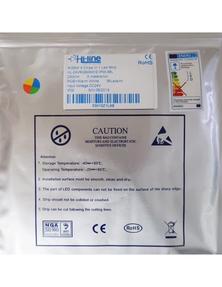 480 LEDs RGBW LED Streifen (96 x RGB+WW/m) 24V-23 W/m- IP00 12mm/3oz PCB-5m Rolle