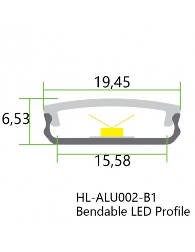 Bendable LED profile extrusion