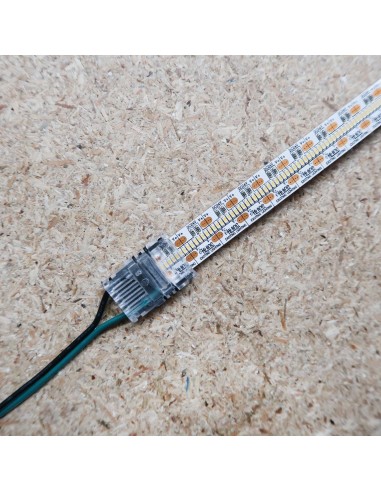 Strip to wire connector for high density 12mm IP00 single colour LED strips