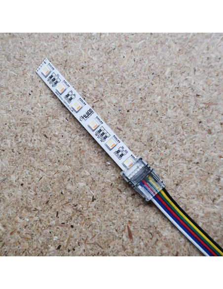 RGB-Tunable white 6 pin strip to power connector for 12mm IP00 LED tape RGBW-TW