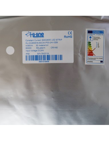 30m rolle kühle weiße 6000K cri 90 LED-Streifen 24V 4,8 w/m 115 lm/w IP00