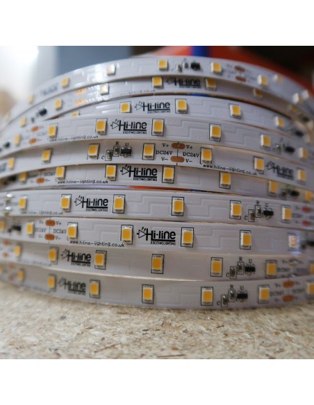 20m roll White 4000K cri 90 LED Strip 24V 4.8w/m 115 lm/watt IP00
