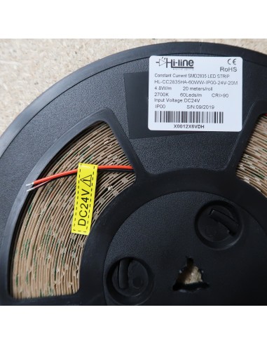 20m rolle warmweißer 2700K cri 90 LED-Streifen 24V 4,8 w/m 115 lm/w IP00