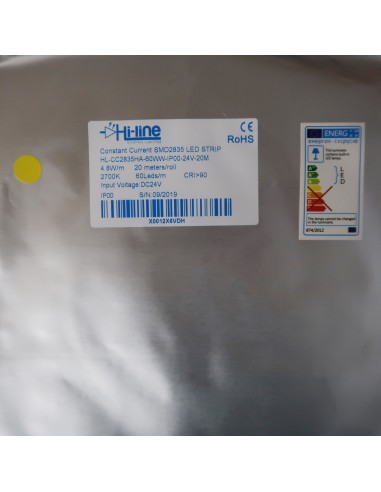 20m rolle warmweißer 2700K cri 90 LED-Streifen 24V 4,8 w/m 115 lm/w IP00