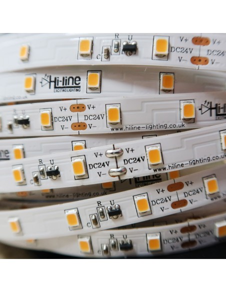 30m roll warm White 3000K cri 90 LED Strip 24V 4.8w/m 115 lm/watt IP00