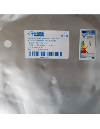 20m rolle kühle weiße 6000K cri 90 LED-Streifen 24V 4,8 w/m 115 lm/w IP00