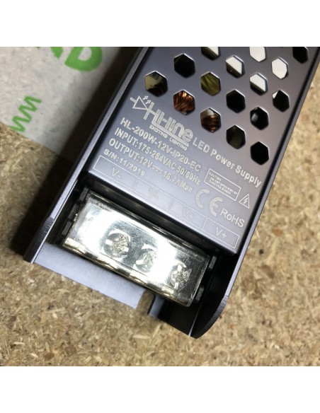 200W 12V IP20 constant voltage LED Driver (EC Series)