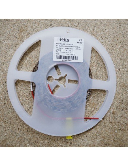 Bendable Warm White LED Strip CRI 90 plus 24V 14.4W/m IP00 5m roll