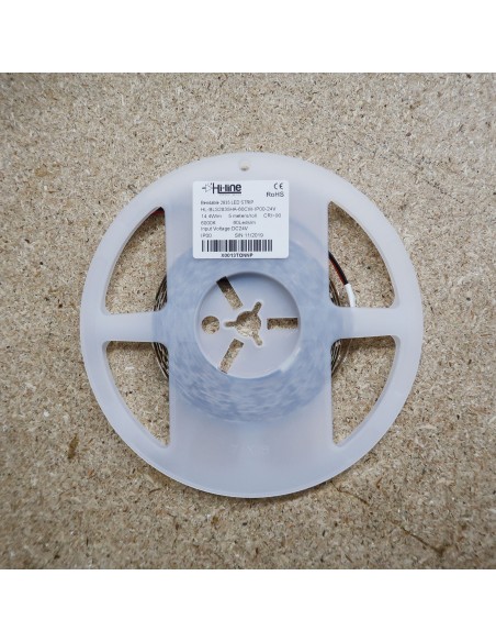 Bendable Cool White LED Strip CRI 90 plus 24V 14.4W/m IP00 5m roll
