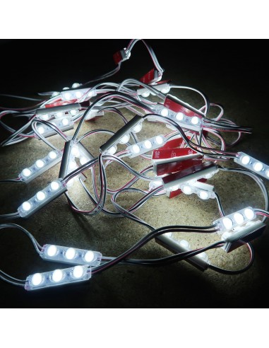 Triple Micro Sign LED module 0.72W 24V pure white 7000K IP67 (string of 40)