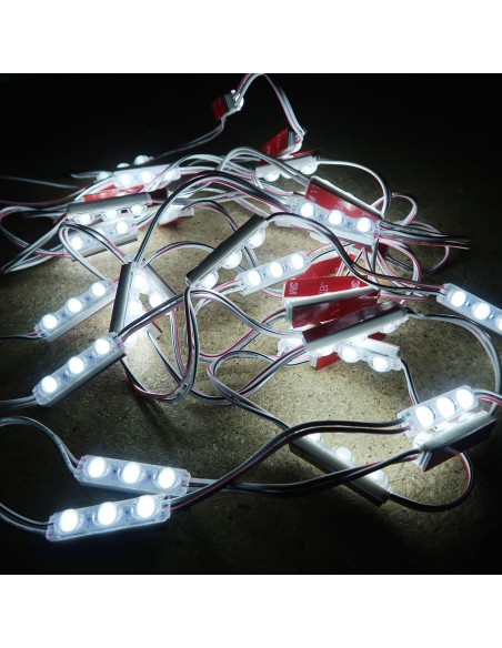 Triple Micro Sign LED module 0.72W 24V pure white 7000K IP67 (string of 40)