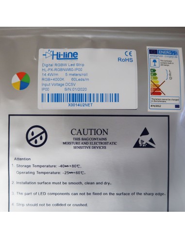 RGBW LED-Streifen (RGB+NW) 24V-14,4W/m- IP00-CRI80-SMD5050