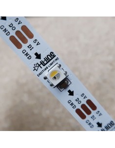 Individually addressable 7.2W/m pixel LED strip 5V RGBW IP00 5m roll 2