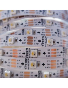Individually addressable 7.2W/m pixel LED strip 5V RGBW IP00 5m roll