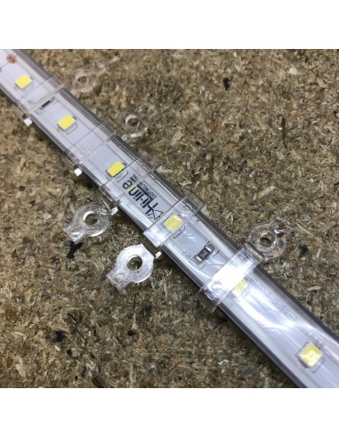 LED Strip Fixing Clip single screw for 10mm IP67 LED Strips (lot of 10 clips)