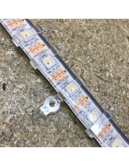 12mm LED Strip Fixing Clip single screw for IP67 LED Strips (lot of 10 clips)