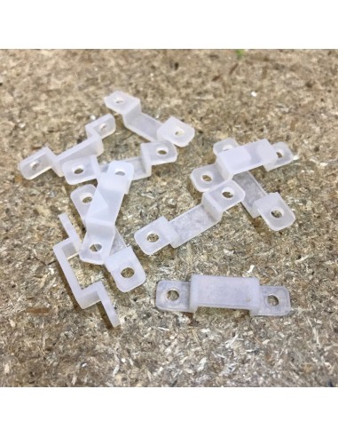 LED Strip silicon fixing clip double screw for 10mm IP67/68 LED Strips (lot of 10 clips)
