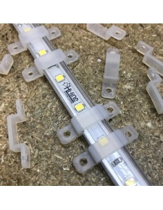 LED Strip silicon fixing clip double screw for 12mm IP67/68 LED Strips (lot of 10 clips)