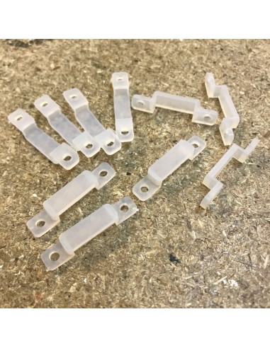 LED Strip silicon fixing clip double screw for 14mm IP67/68 LED Strips (lot of 10 clips)