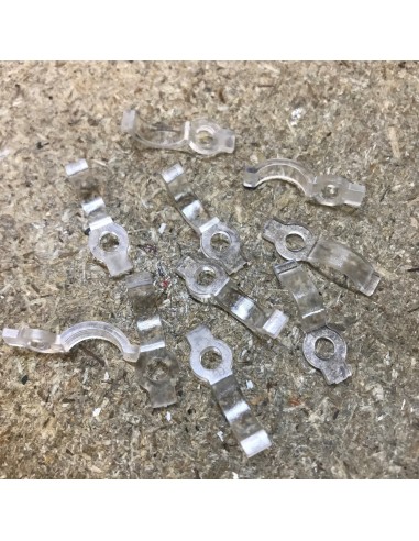 LED Strip Fixing Clip single screw for 8mm IP54/65 LED Strips (lot of 10 clips)