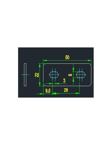Set of 2 metal joints L:50mm (with 4 screws M5*10) for HL-P01 LED Profile