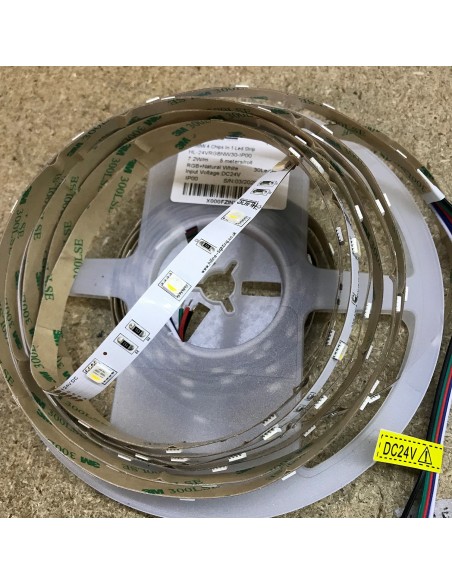 RGBW LED-Streifen (RGB+WW) 24V-7,2W/m- IP00-CRI80-SMD5050