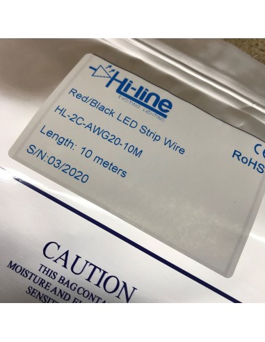 AWG 20 - 2 cores Red/Black LED strip wire 10m roll