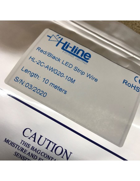 AWG 20 - 2 cores Red/Black LED strip wire 10m roll