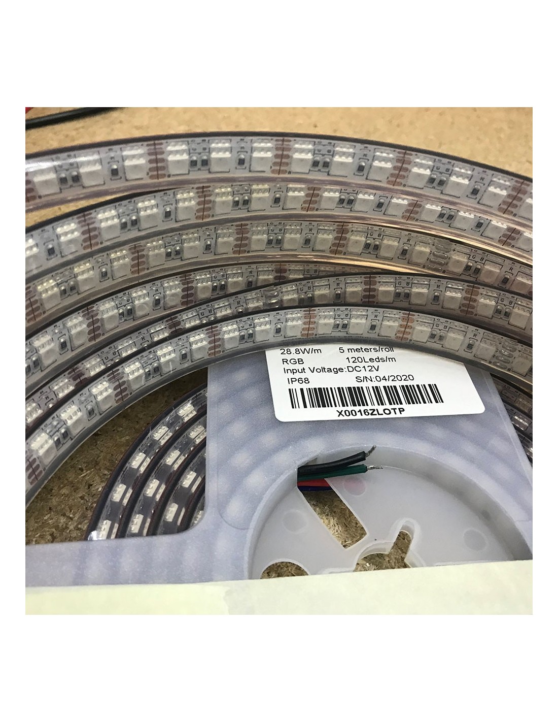 12V RGB Waterproof Flexible LED Strip 16' Roll