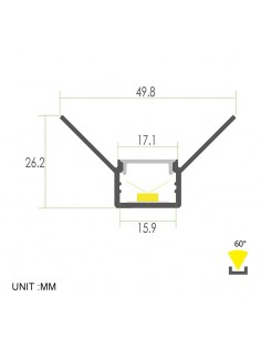 Plaster-in Aluminium LED Profile for internal corner | 2... 2