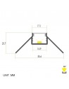 Plaster-in Aluminium LED Profile 2 meters for external corner Plaster-in Aluminium LED Profile 2 meters for external corner