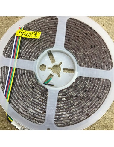 IP54/65 - RGB + Tunable white LED strip 24 w/m - 5 in 1 LED chip