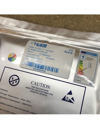 IP54/65 - RGB + Tunable white LED strip 24 w/m - 5 in 1 LED chip