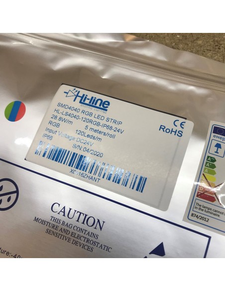 IP68 High Density RGB LED strip 120  LEDs per meter 24V - 5m roll