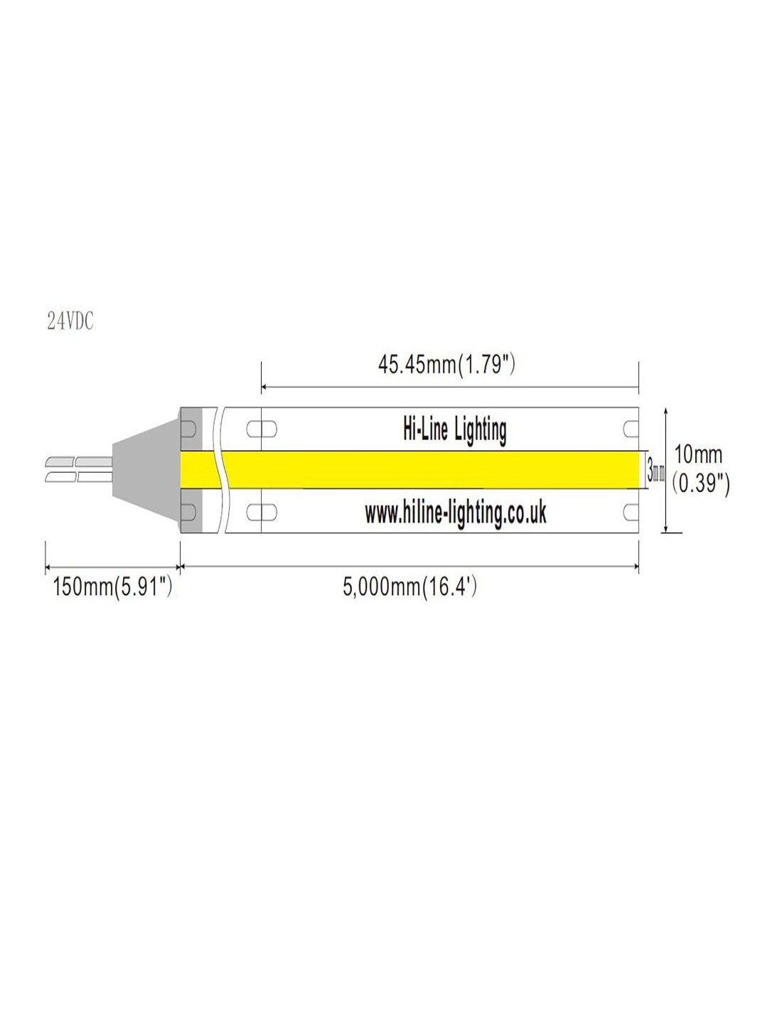 COB LED Strip 5m roll | 3000K | CRI+90 | 528 LEDs/m | IP20