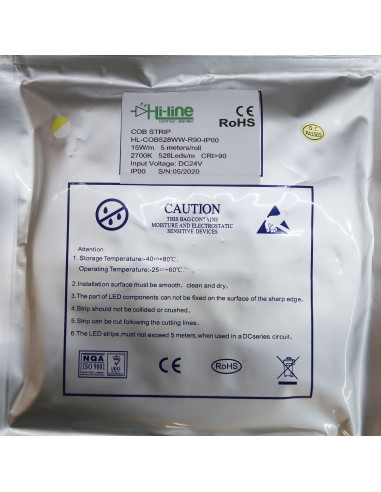 COB LED Strip 2700K CRI+90 - 528 LEDs/m - 5m roll IP20