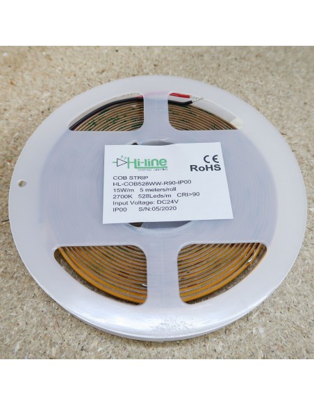 COB LED Strip 2700K CRI+90 - 528 LEDs/m - 5m roll IP20