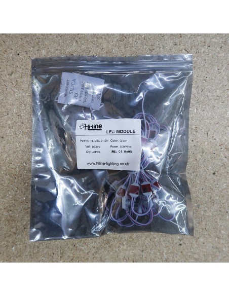 Green Micro Sign single LED module 24V 0.24W IP67 (string of 40)