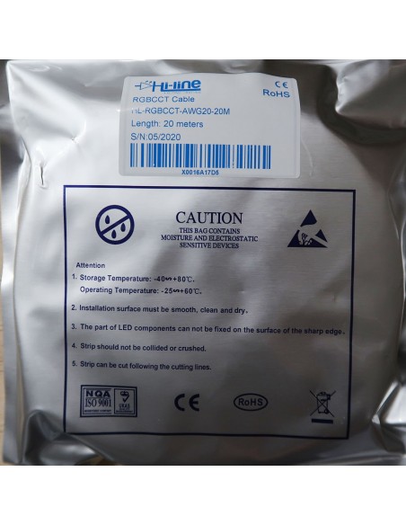  Flache 6-adrige RGB + abstimmbare weiße LED-Kabel mit 20 m Farbbandrolle