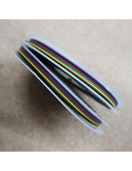 Flat 6 cores RGB+Tunable White LED cable 20 meters ribbon roll
