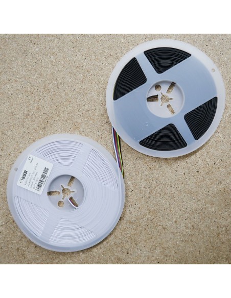 Flat 6 cores RGB+Tunable White LED cable 20 meters ribbon roll