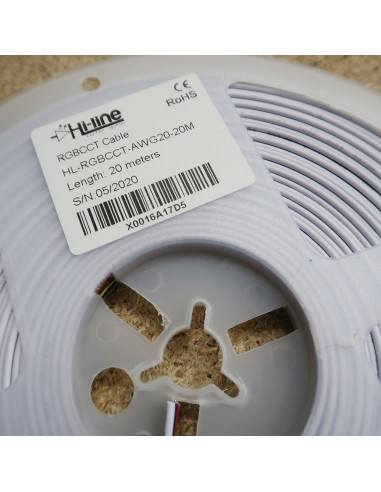 Flache 6-adrige RGB + abstimmbare weiße LED-Kabel mit 20 m Farbbandrolle